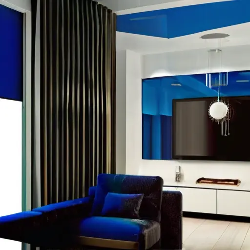 Синий в интерьере: как выбрать оттенок под освещение