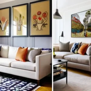 Как оформить стену за диваном: 12 идей без перегруза