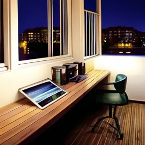 Как оформить лоджию под кабинет: свет, розетки, утепление